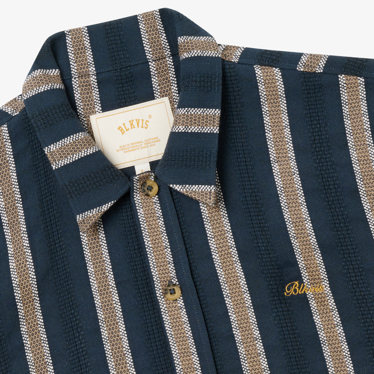 STRUCTURED JAQUARD SHIRT - BLUEBERRY