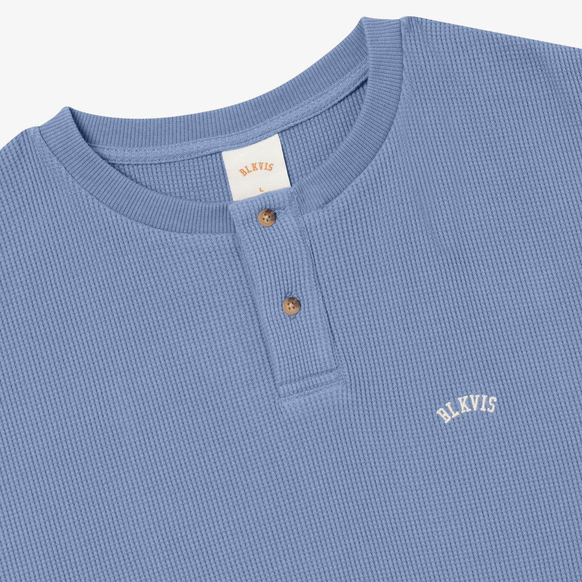 WAFFLE HENLEY - STONE WASH BLUE