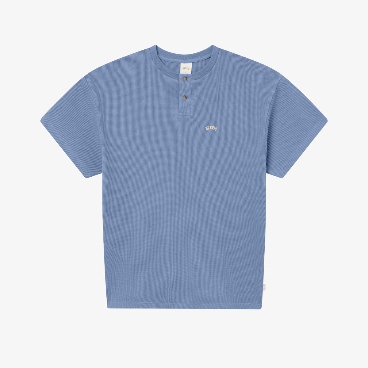 WAFFLE HENLEY - STONE WASH BLUE