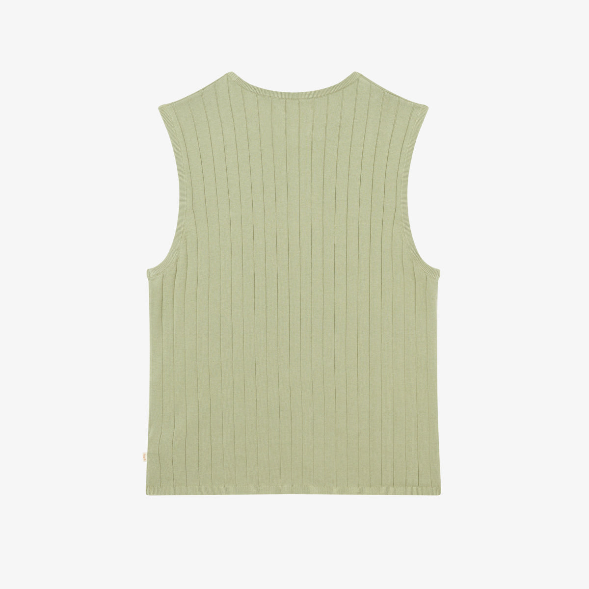 RIB KNITTED SLEEVELESS - TEA