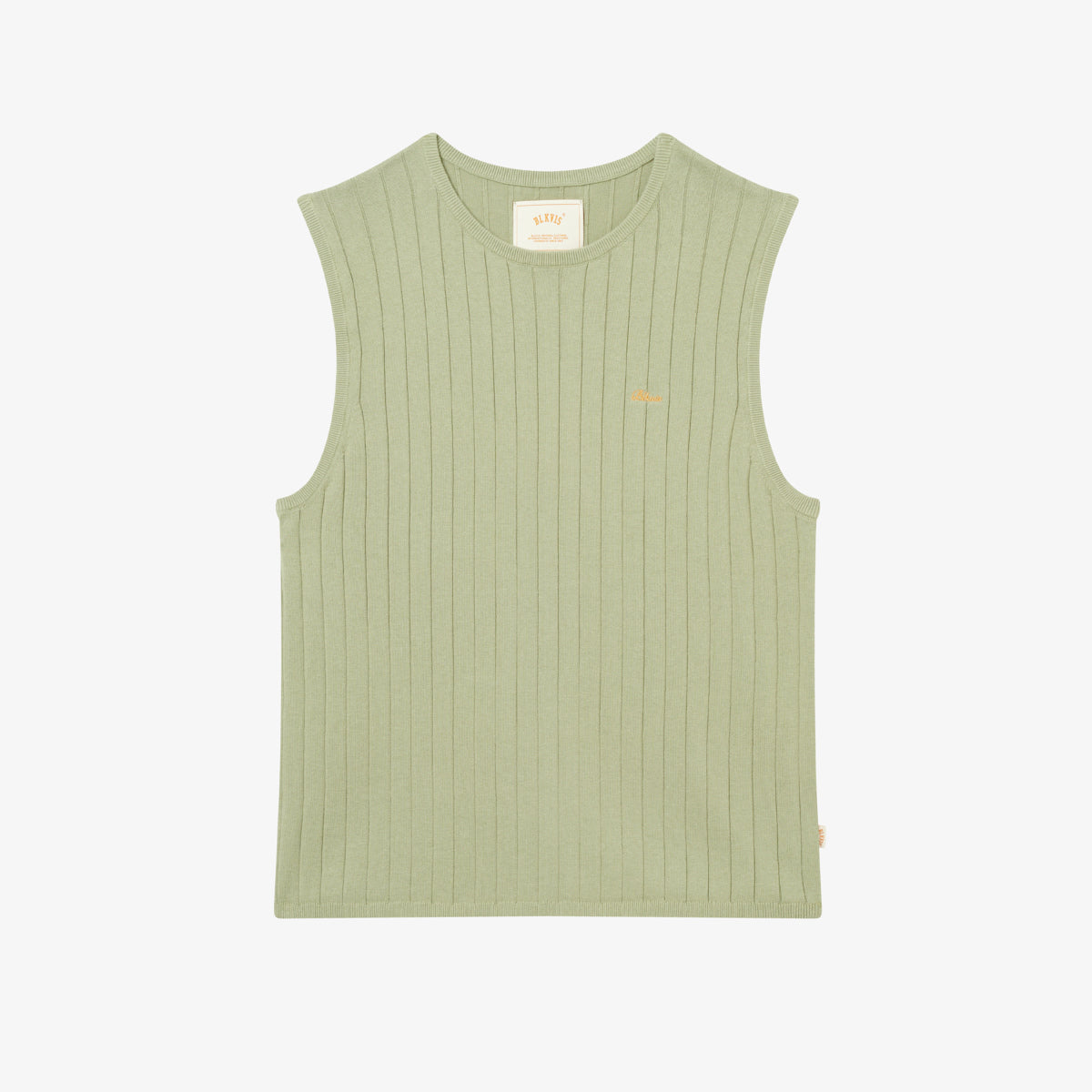 RIB KNITTED SLEEVELESS - TEA