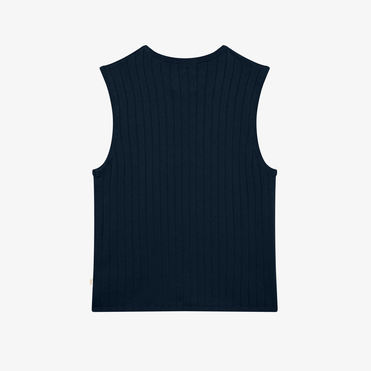 RIB KNITTED SLEEVELESS - BLUEBERRY