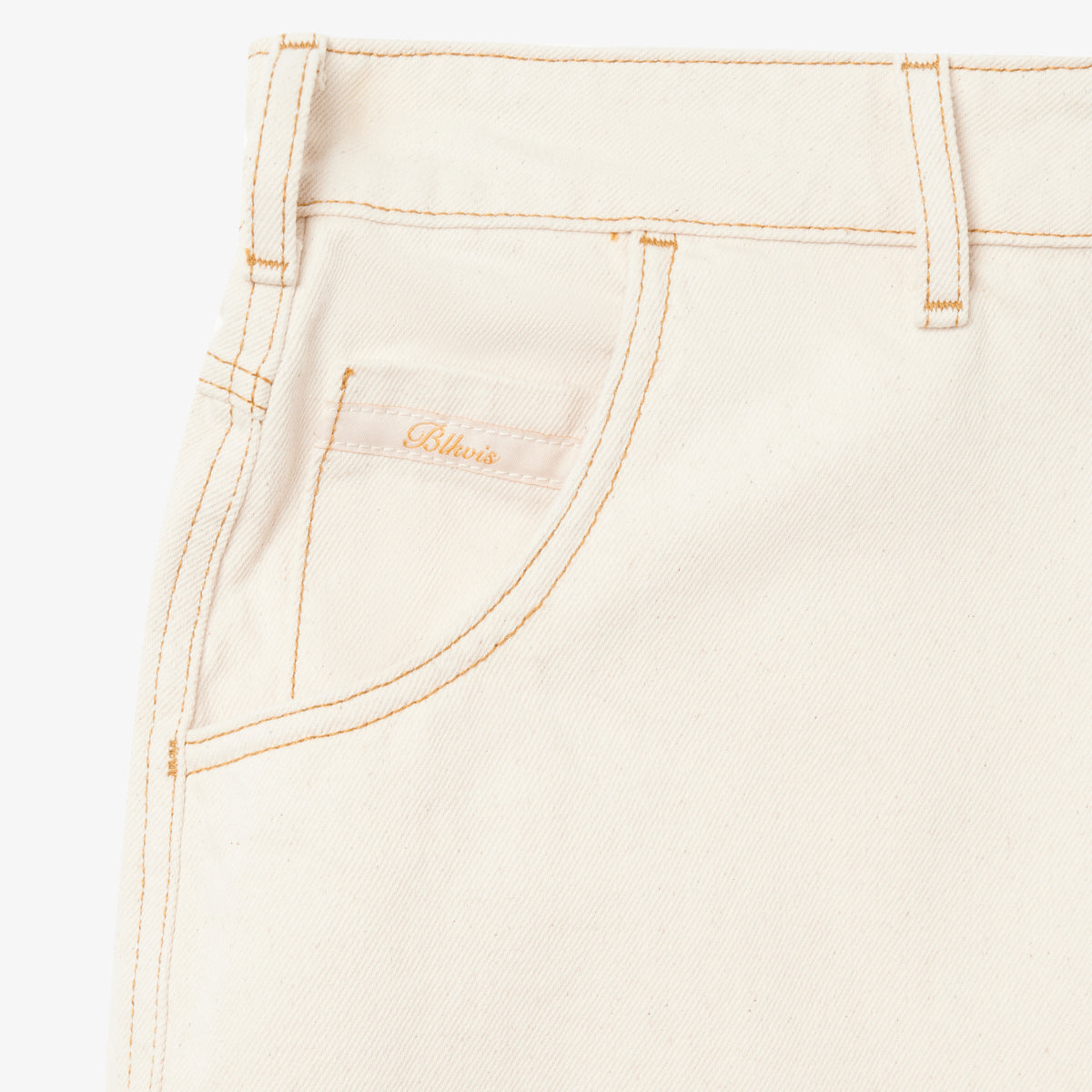 ECRU DENIM SHORTS - ECRU