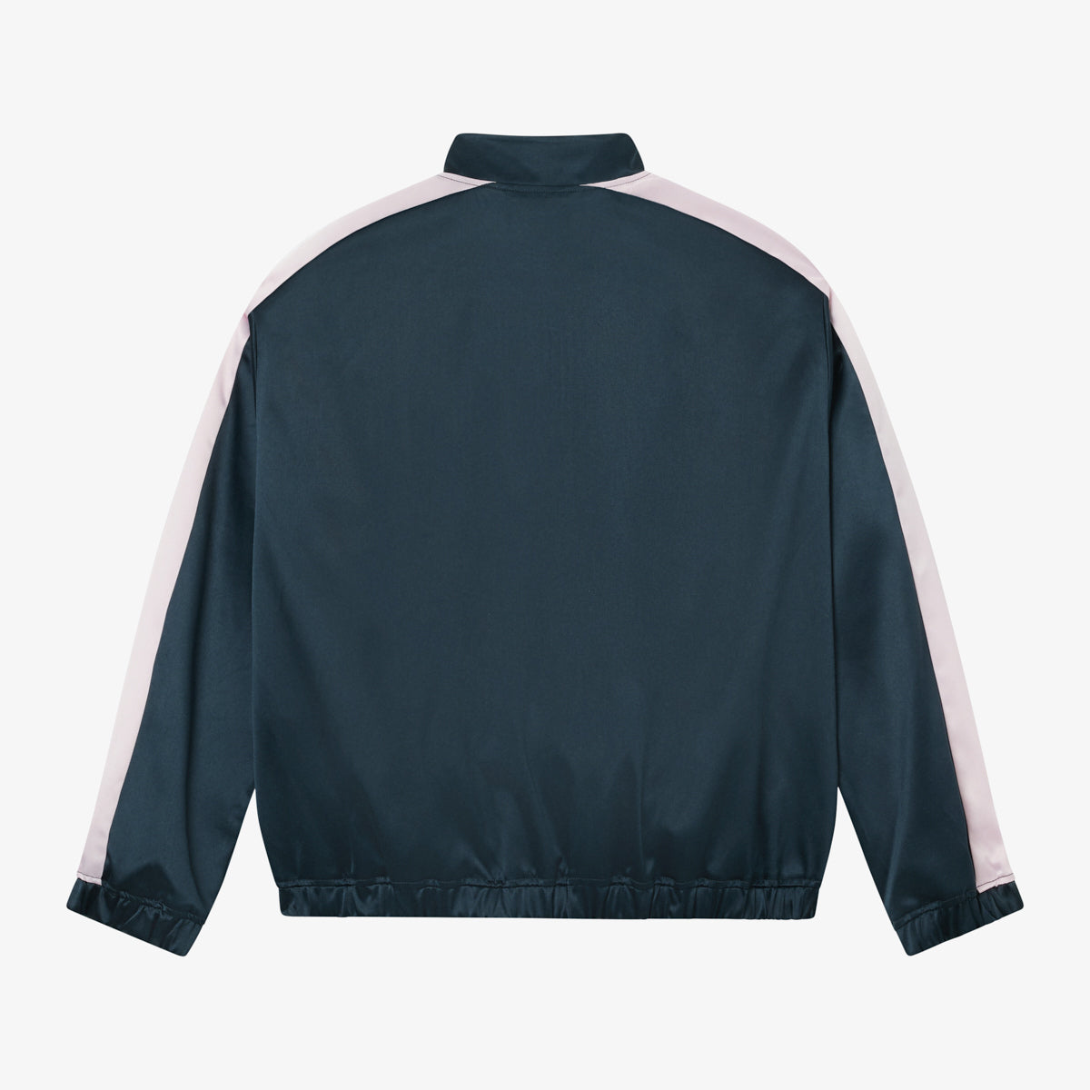 WASHED SATIN TRACK JACKET - BLUEBERRY