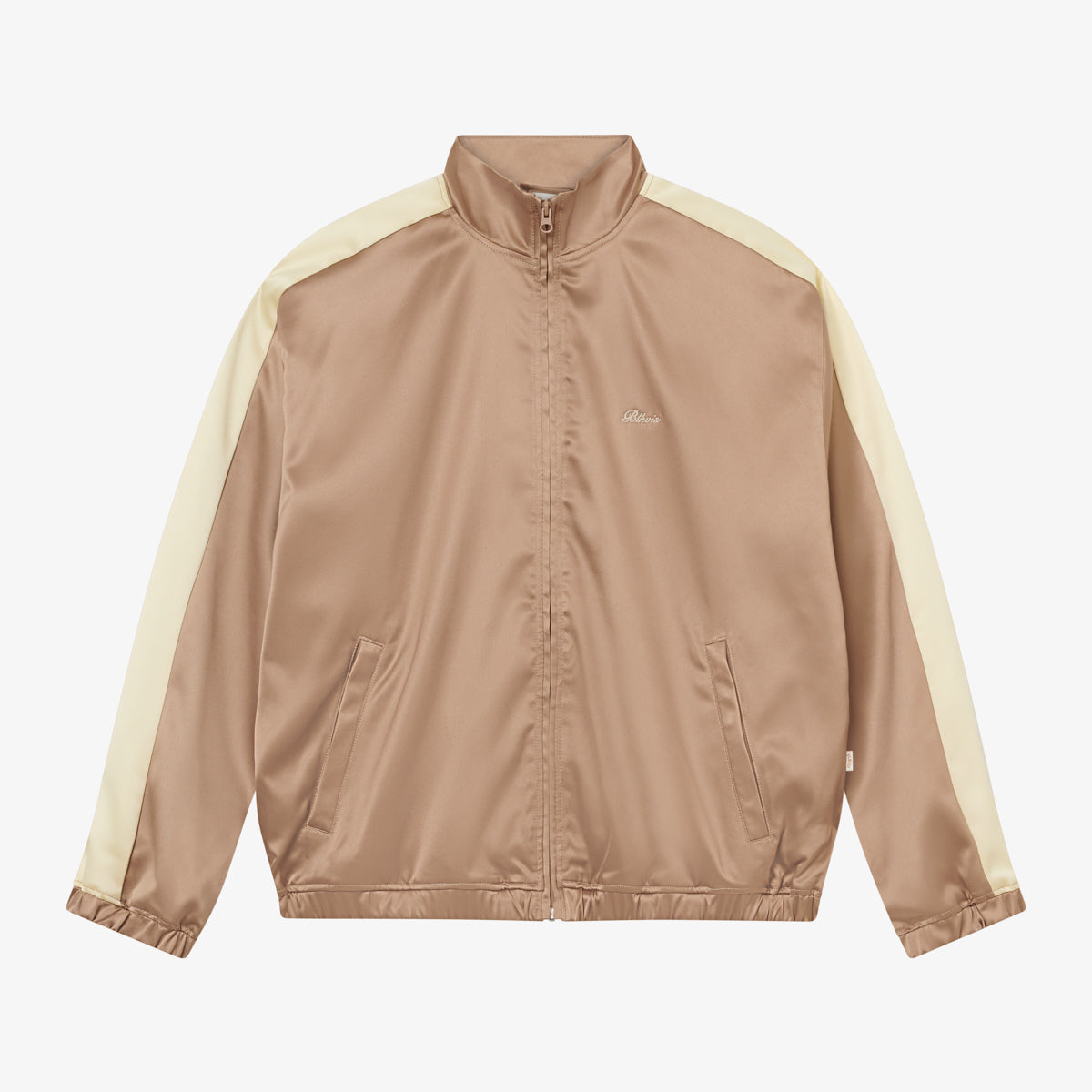 WASHED SATIN TRACK JACKET - GINGER SNAP