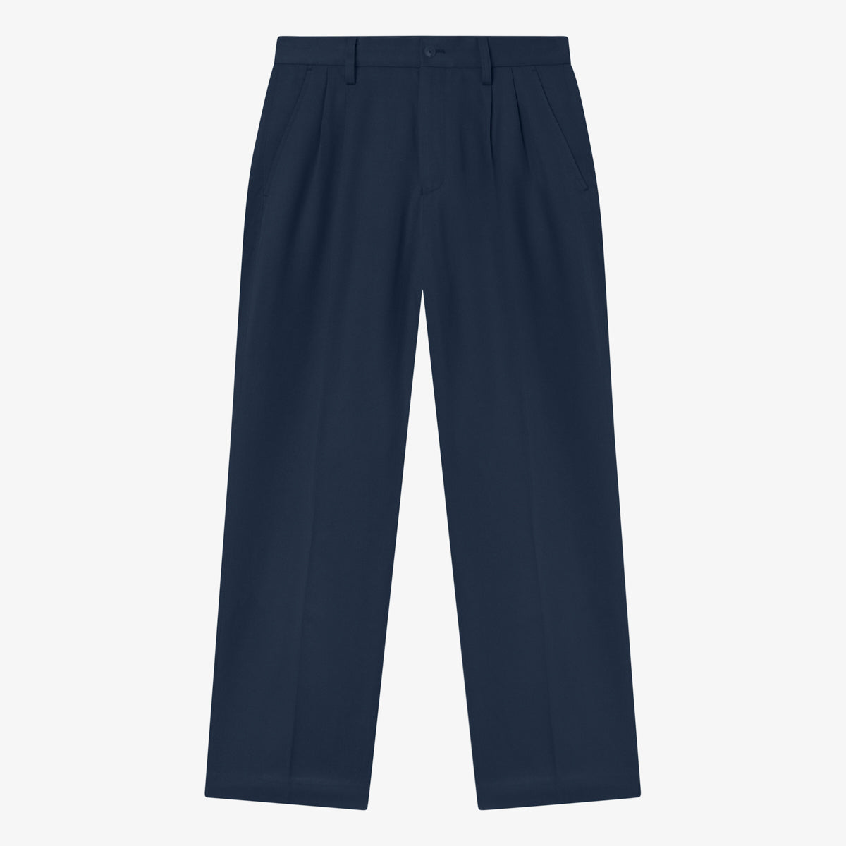 TENCEL PLEATED TROUSERS - BLUEBERRY
