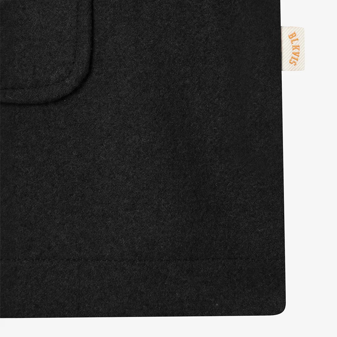 SCRIPT WOOL OVERCOAT - BLACK