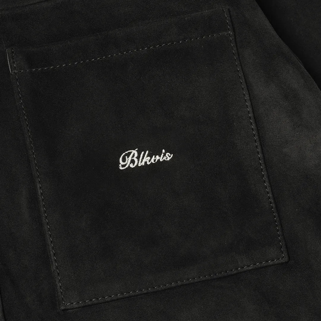 SUEDE LEATHER SHIRT - BLACK