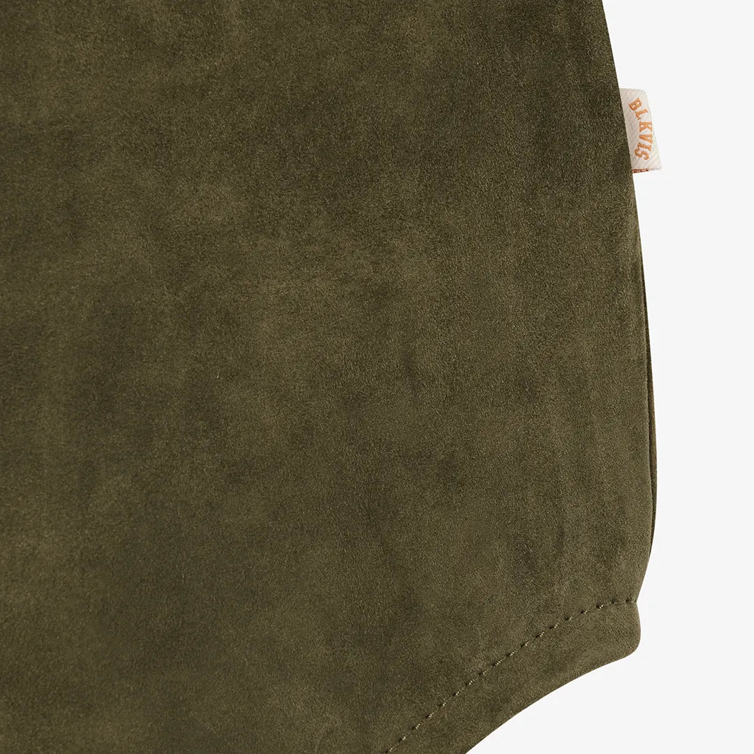 SUEDE LEATHER SHIRT - MILITARY OLIVE