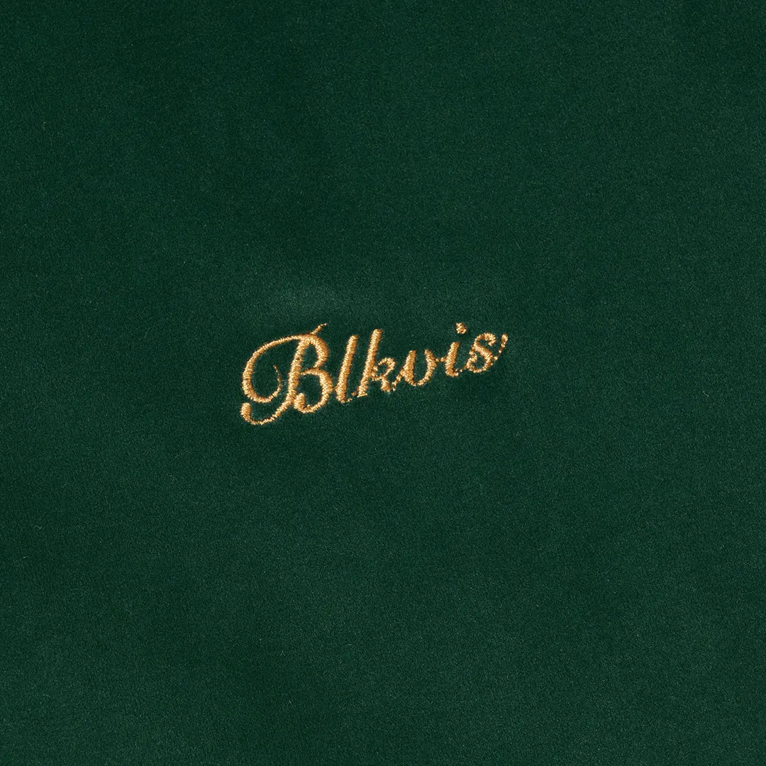 VELVET VARSITY JACKET - SEA MOSS