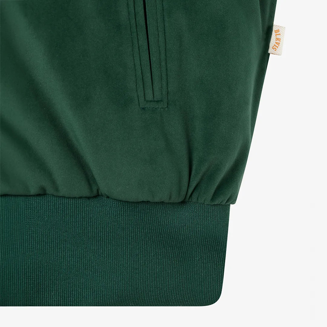 VELVET VARSITY JACKET - SEA MOSS