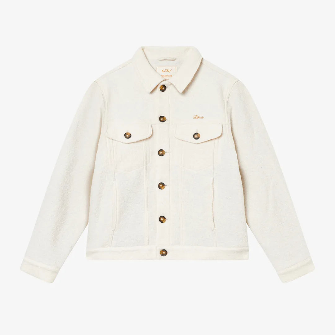 SCRIPT WOOL JACKET - PAPYRUS