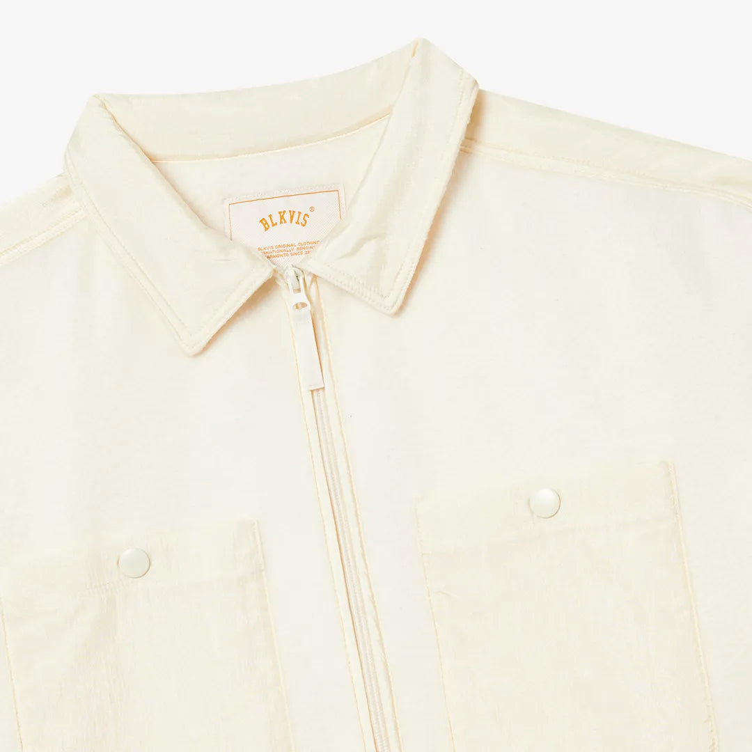 LOGO FLEECE OVERSHIRT - PAPYRUS