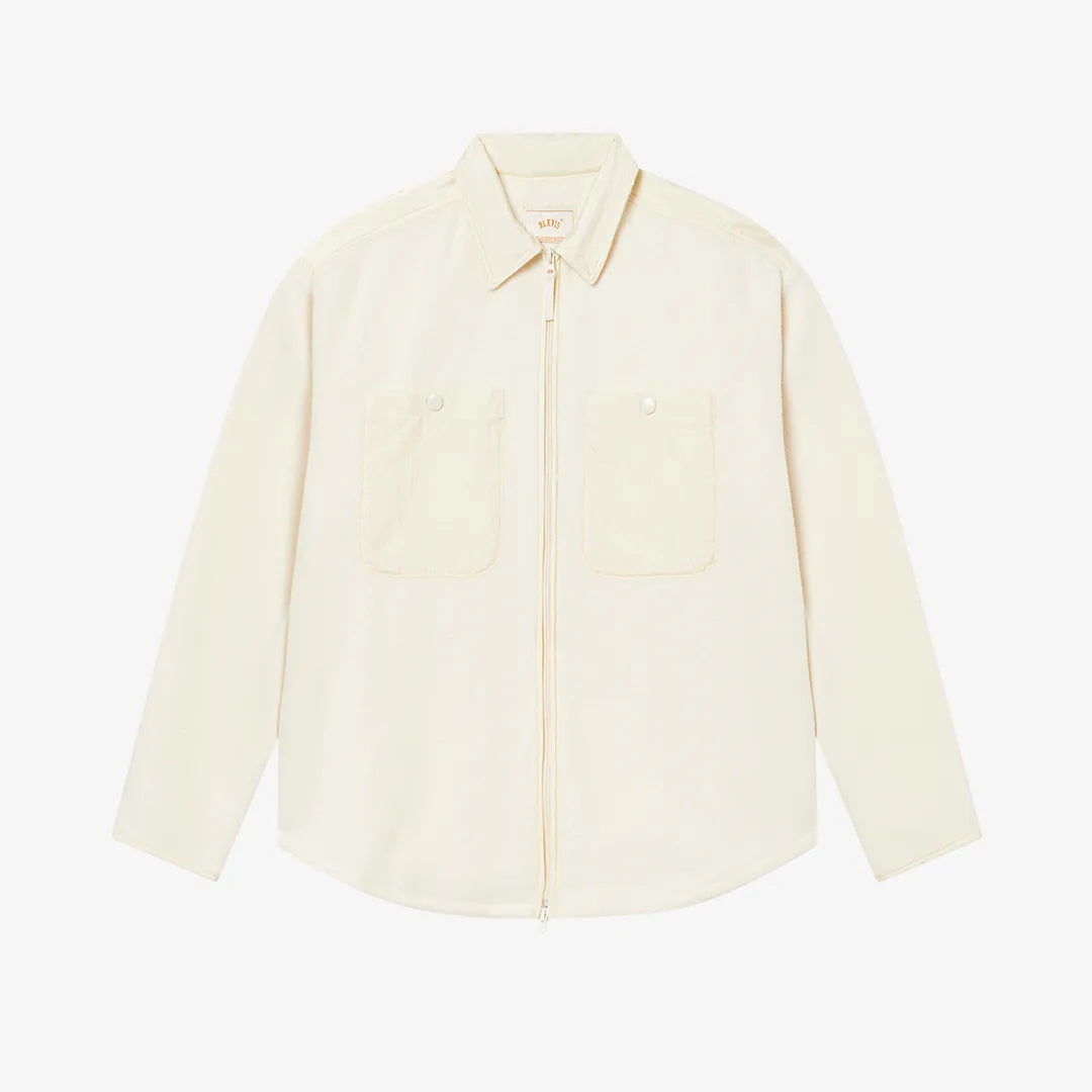 LOGO FLEECE OVERSHIRT - PAPYRUS
