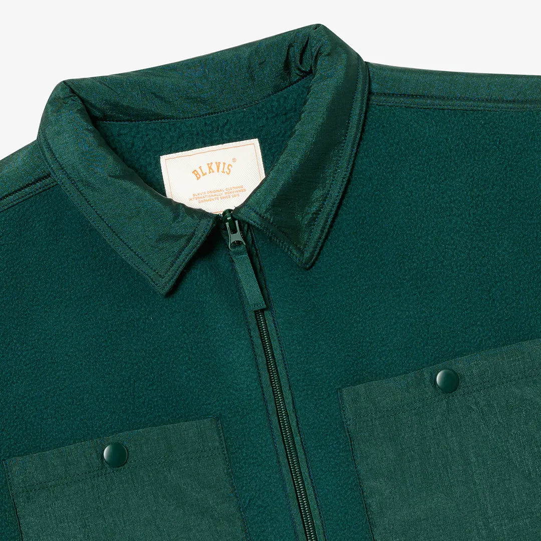 LOGO FLEECE OVERSHIRT - SEA MOSS