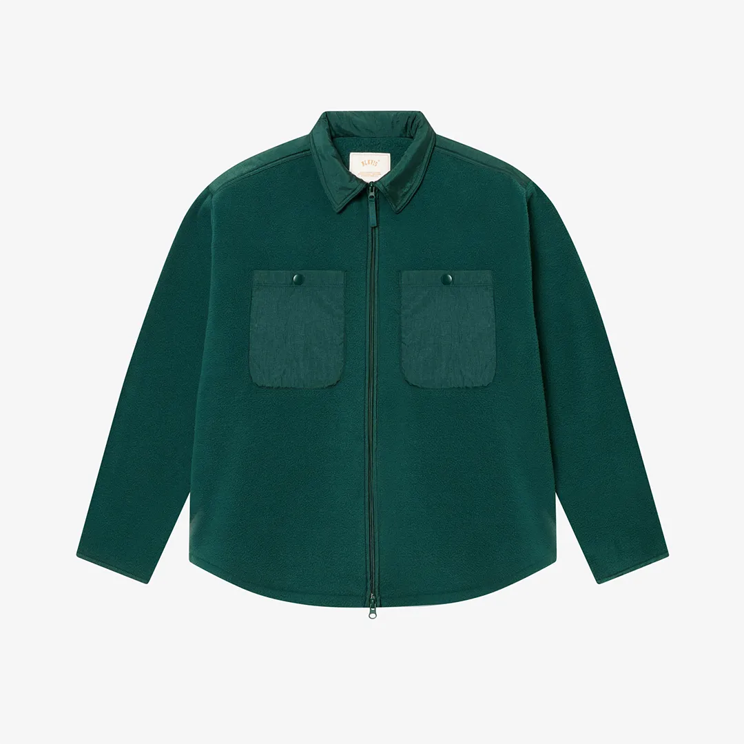 LOGO FLEECE OVERSHIRT - SEA MOSS