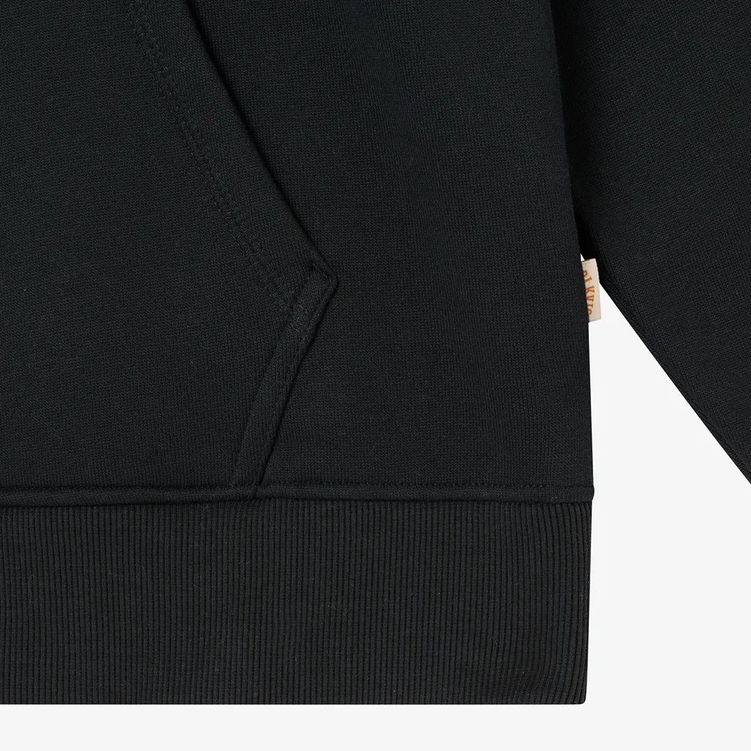 FLORAL LETTER HOODY - BLACK