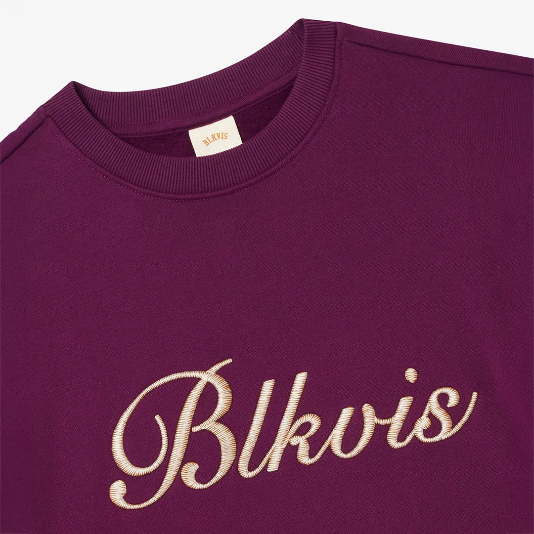 BOLD SCRIPT CREWNECK - DARK PURPLE