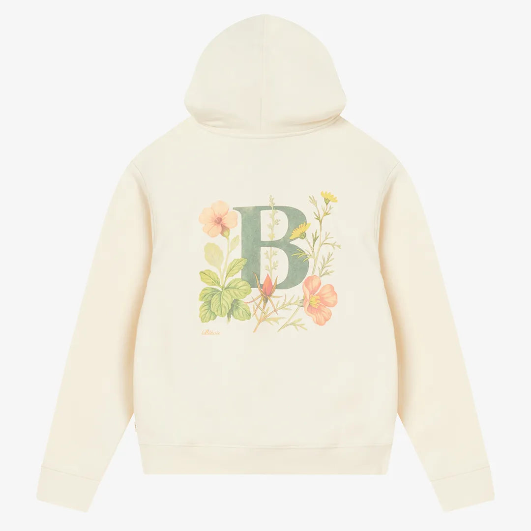 FLORAL LETTER HOODY - PAPYRUS