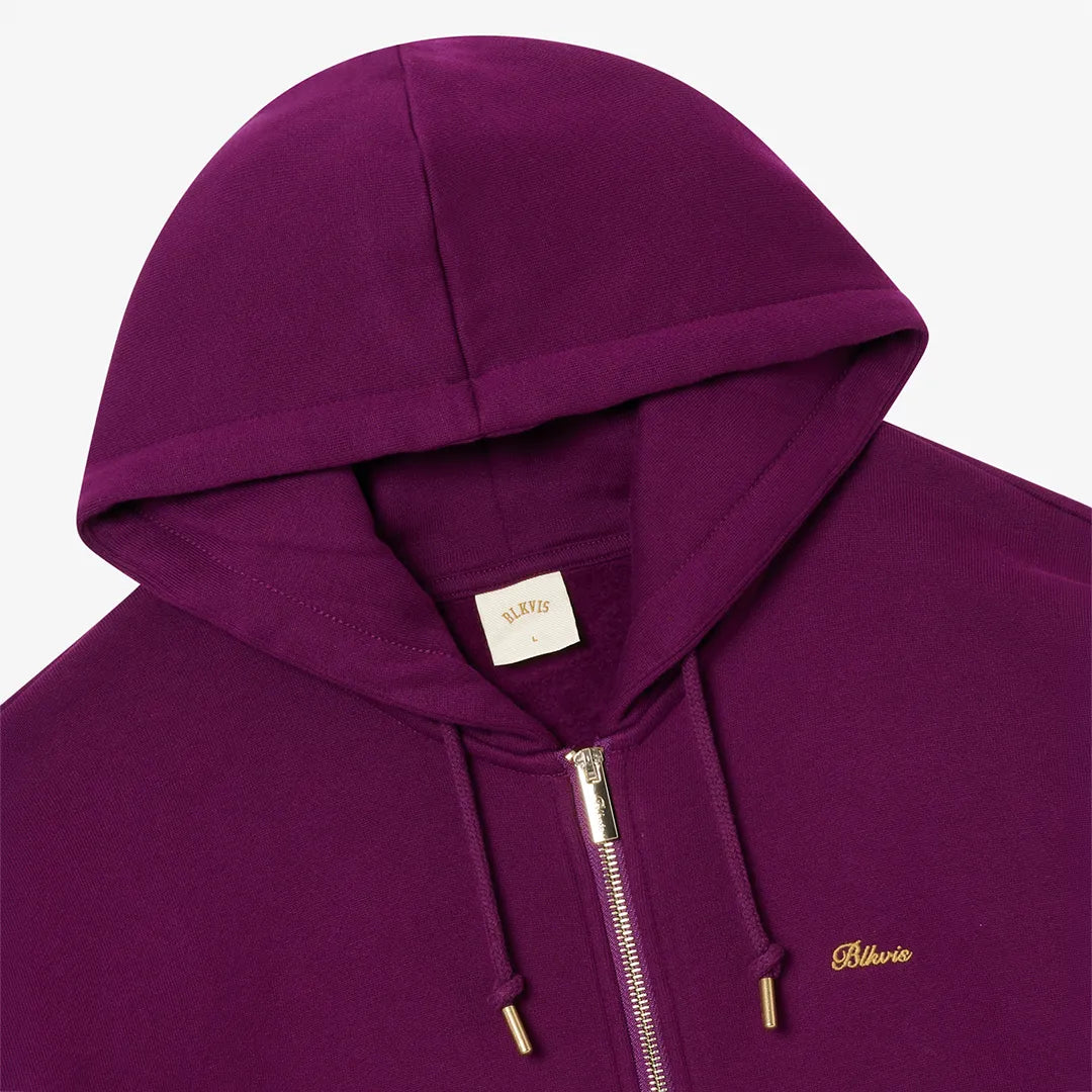 SCRIPT ZIP HOODY - DARK PURPLE