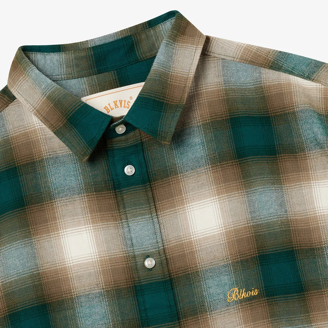 SHADOWCHECK FLANNEL SHIRT - SEA MOSS
