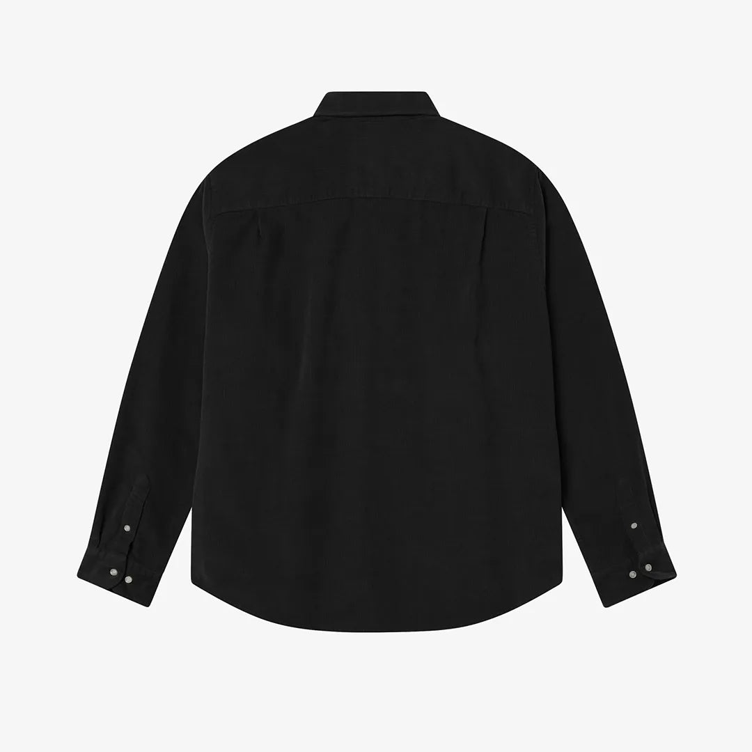 BUTTON DOWN CORDUROY SHIRT - BLACK
