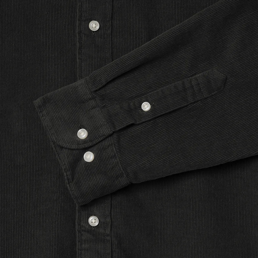 BUTTON DOWN CORDUROY SHIRT - BLACK
