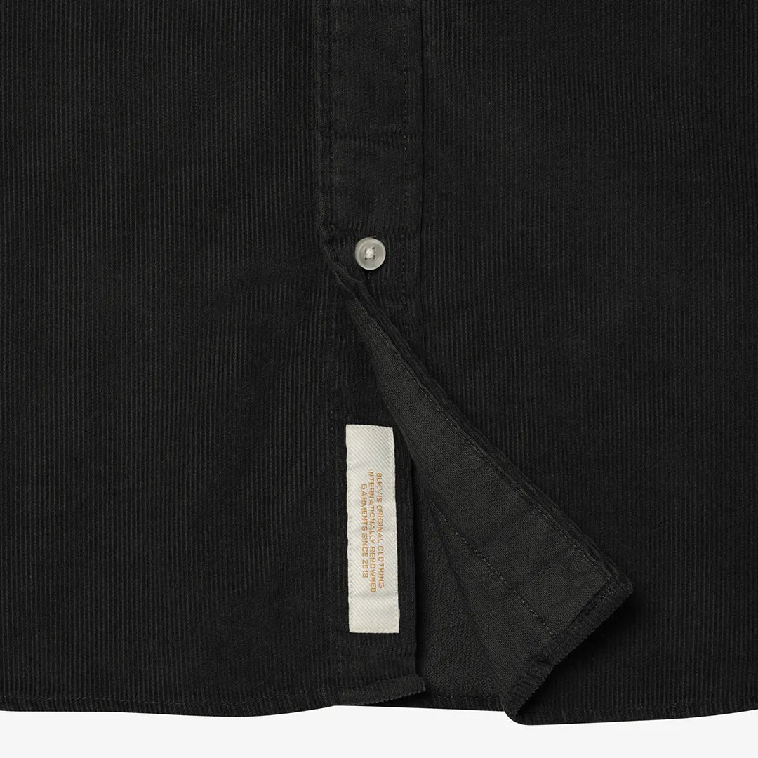 BUTTON DOWN CORDUROY SHIRT - BLACK