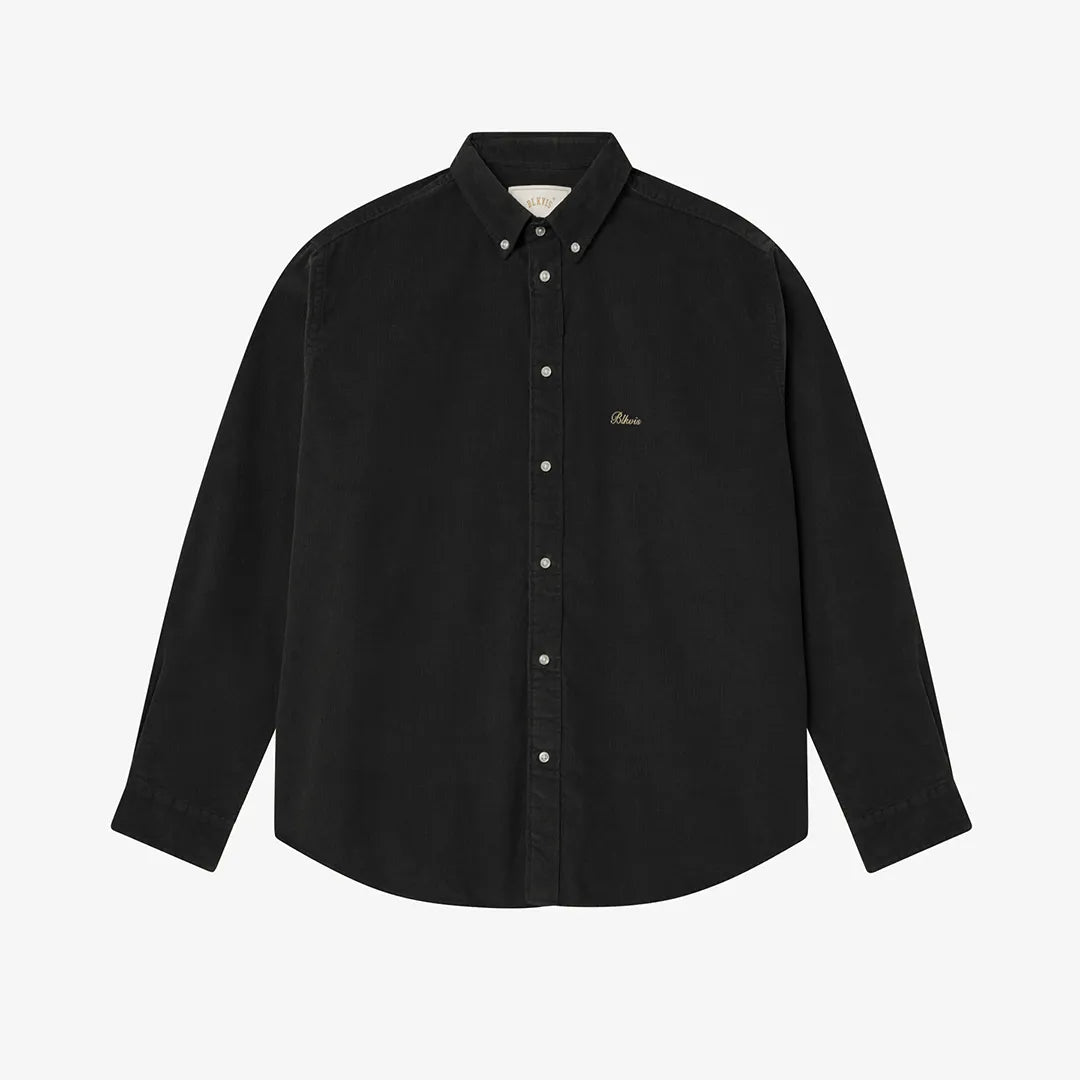 BUTTON DOWN CORDUROY SHIRT - BLACK