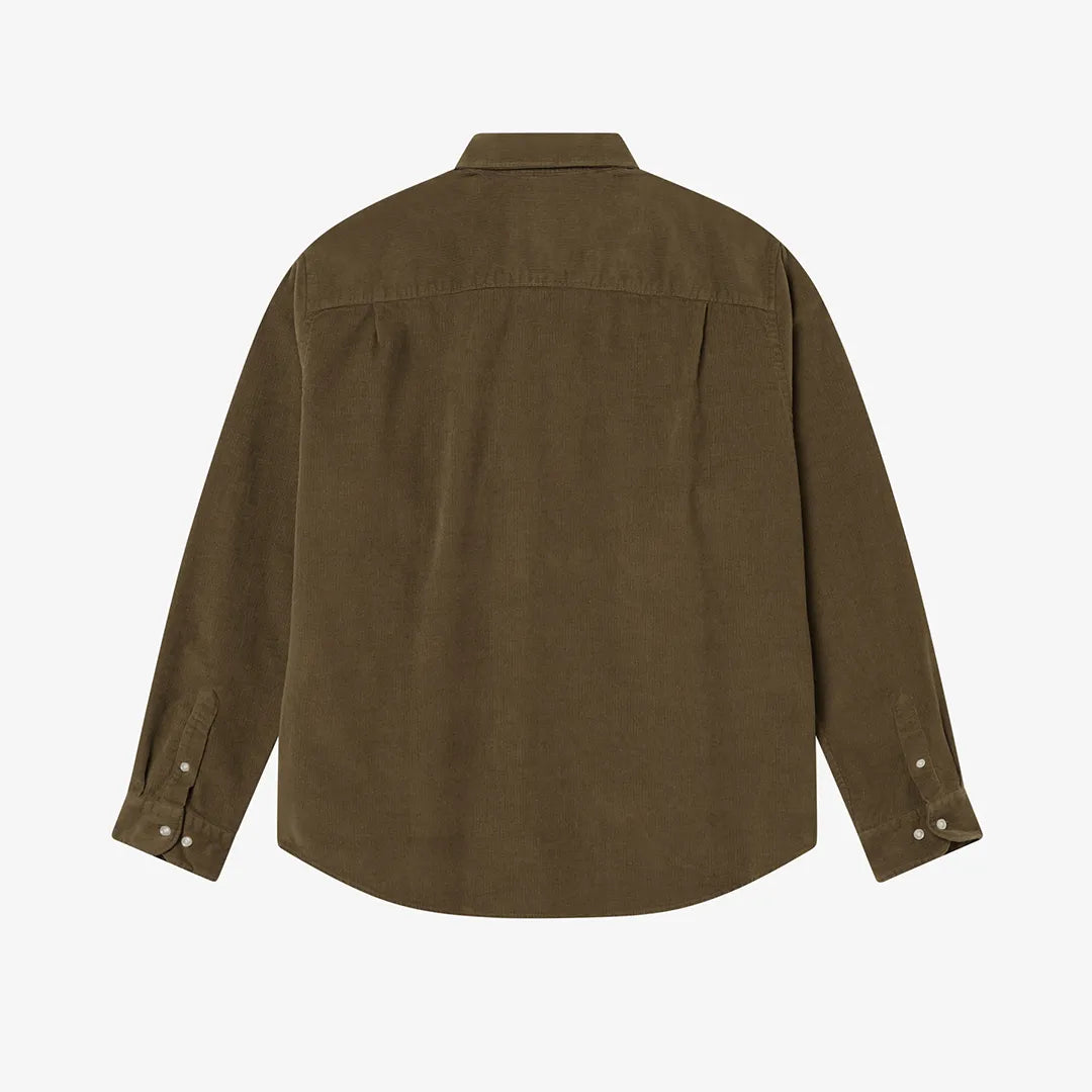 BUTTON DOWN CORDUROY SHIRT - MILITARY OLIVE