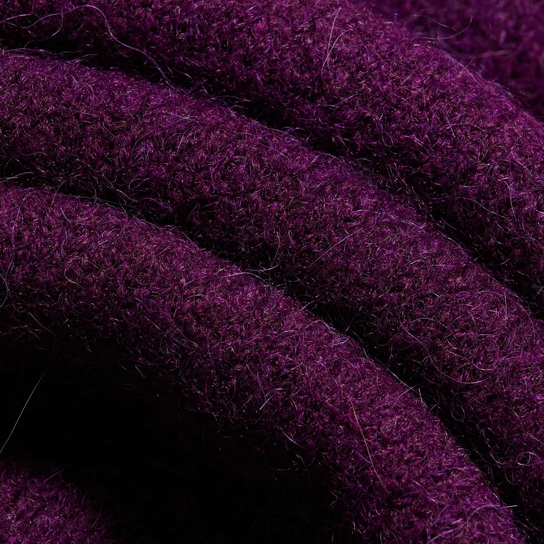 HAIRY STRUCTURE LONGLEEVE POLO - DARK PURPLE