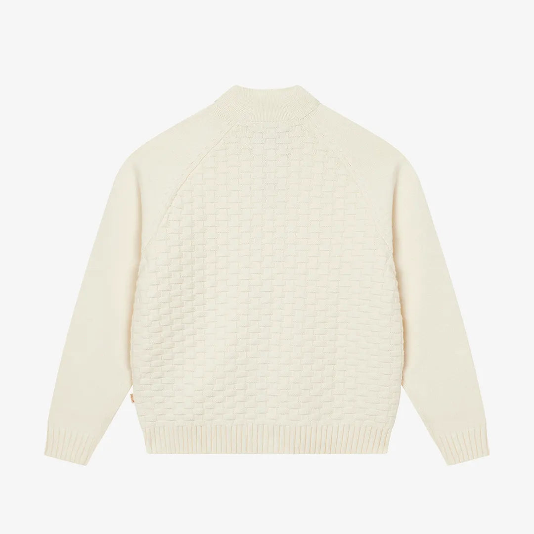 STRUCTURED ZIP CARDIGAN - PAPYRUS