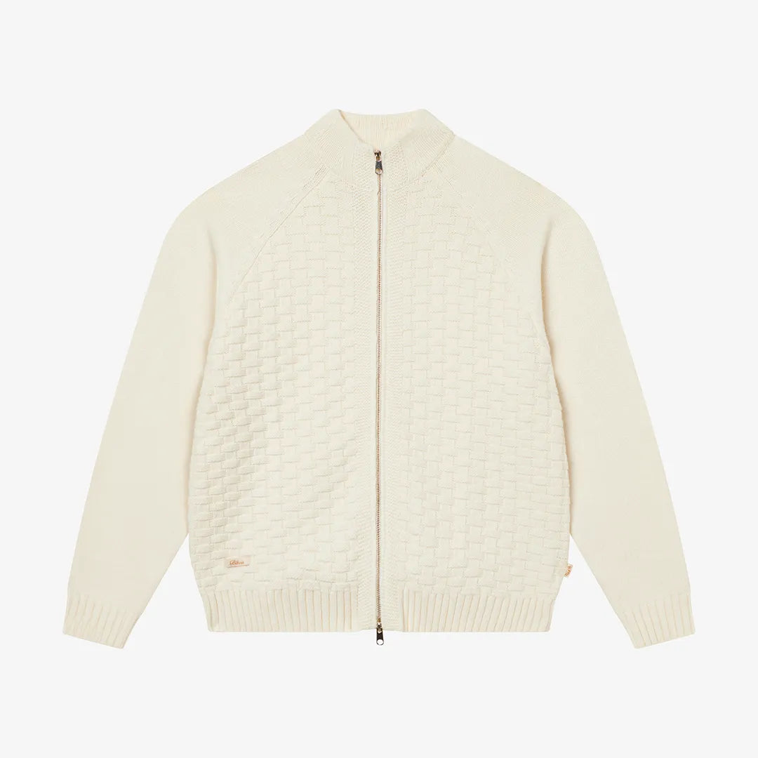 STRUCTURED ZIP CARDIGAN - PAPYRUS