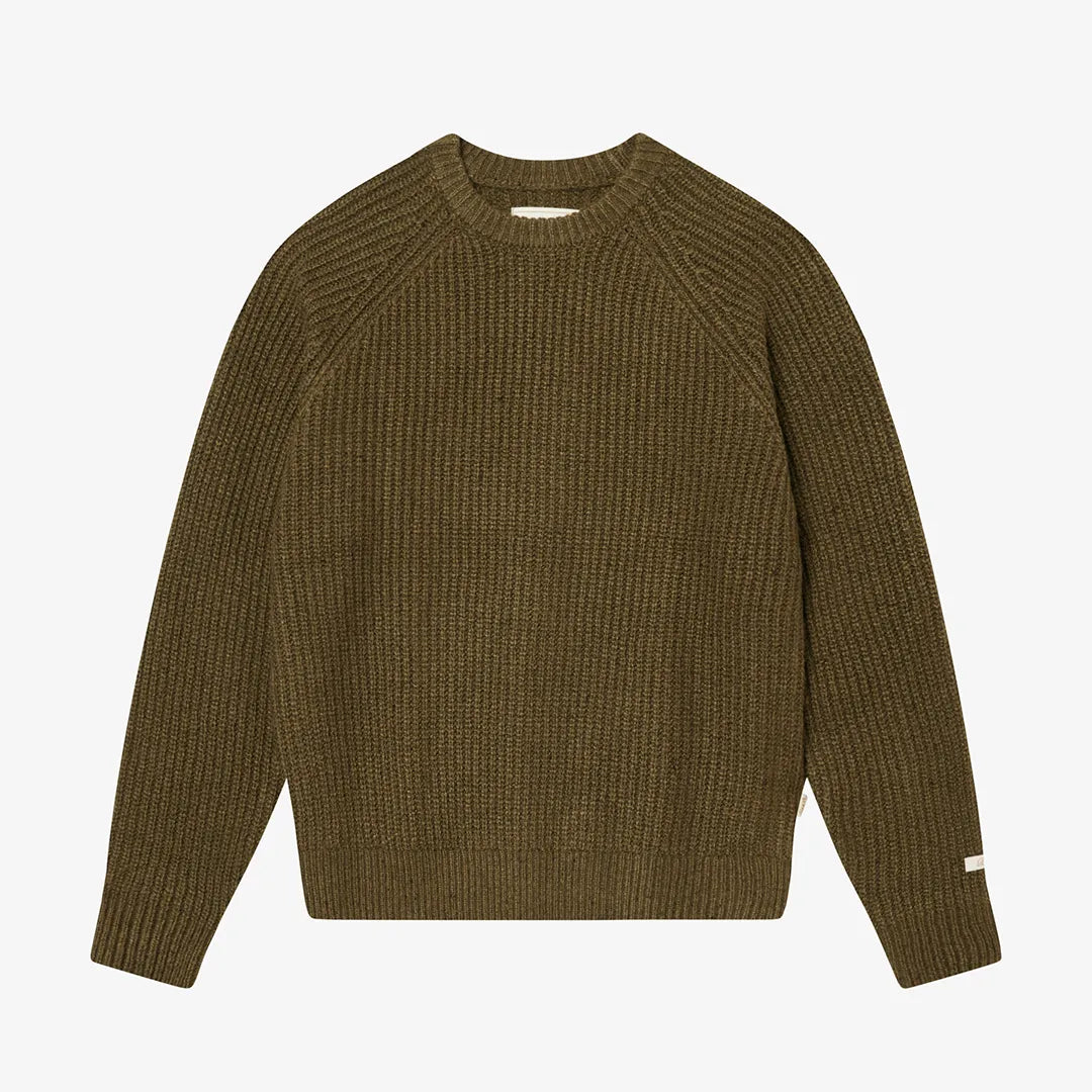 COZY KNIT SWEATER - MILITARY OLIVE