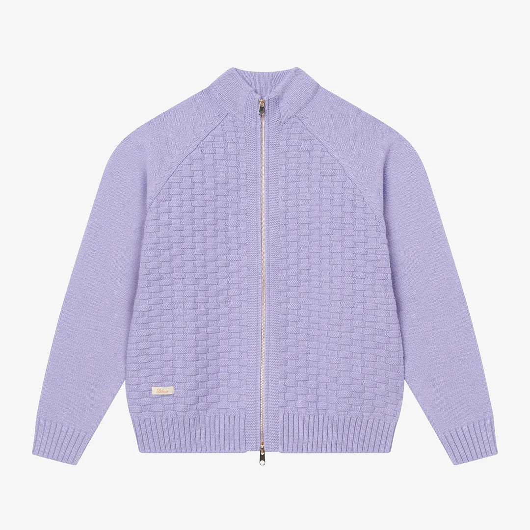 STRUCTURED ZIP CARDIGAN - SAND VERBANA