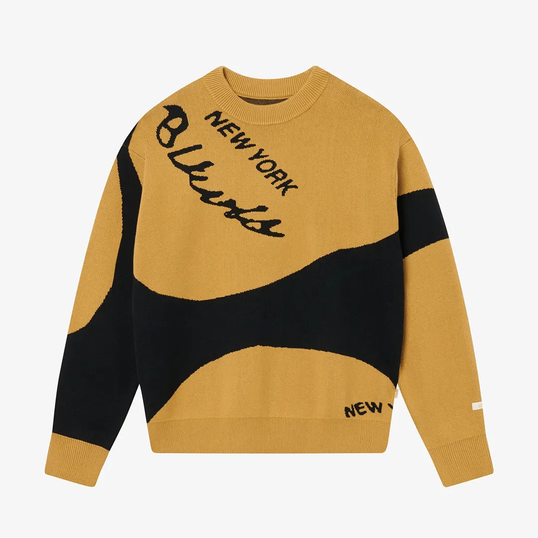 JAQUARD CREWNECK SWEATER - BLACK