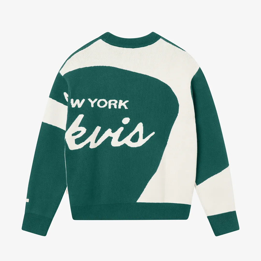 JAQUARD CREWNECK SWEATER - SEA MOSS
