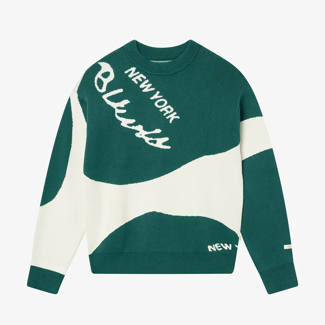 JAQUARD CREWNECK SWEATER - SEA MOSS