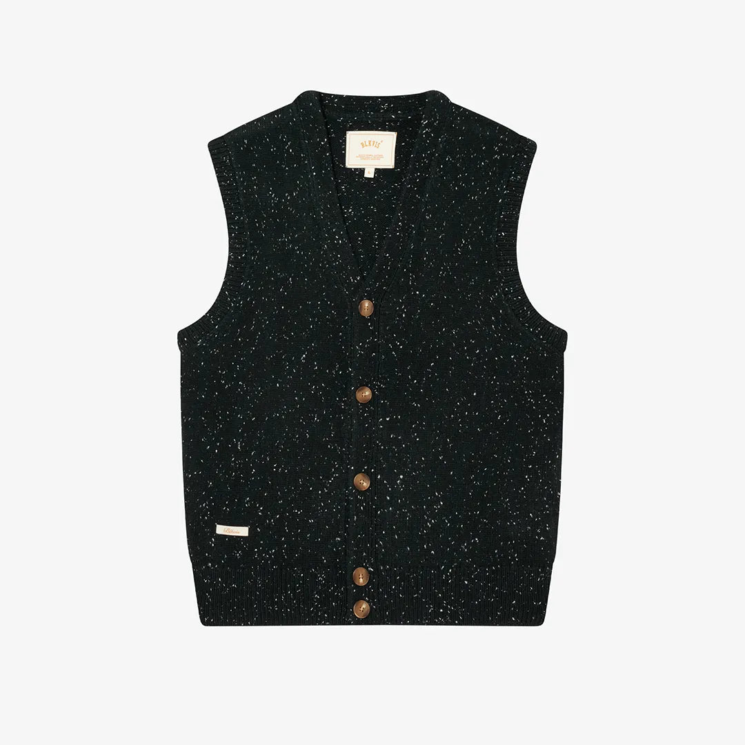 NEP KNIT VEST - BLACK