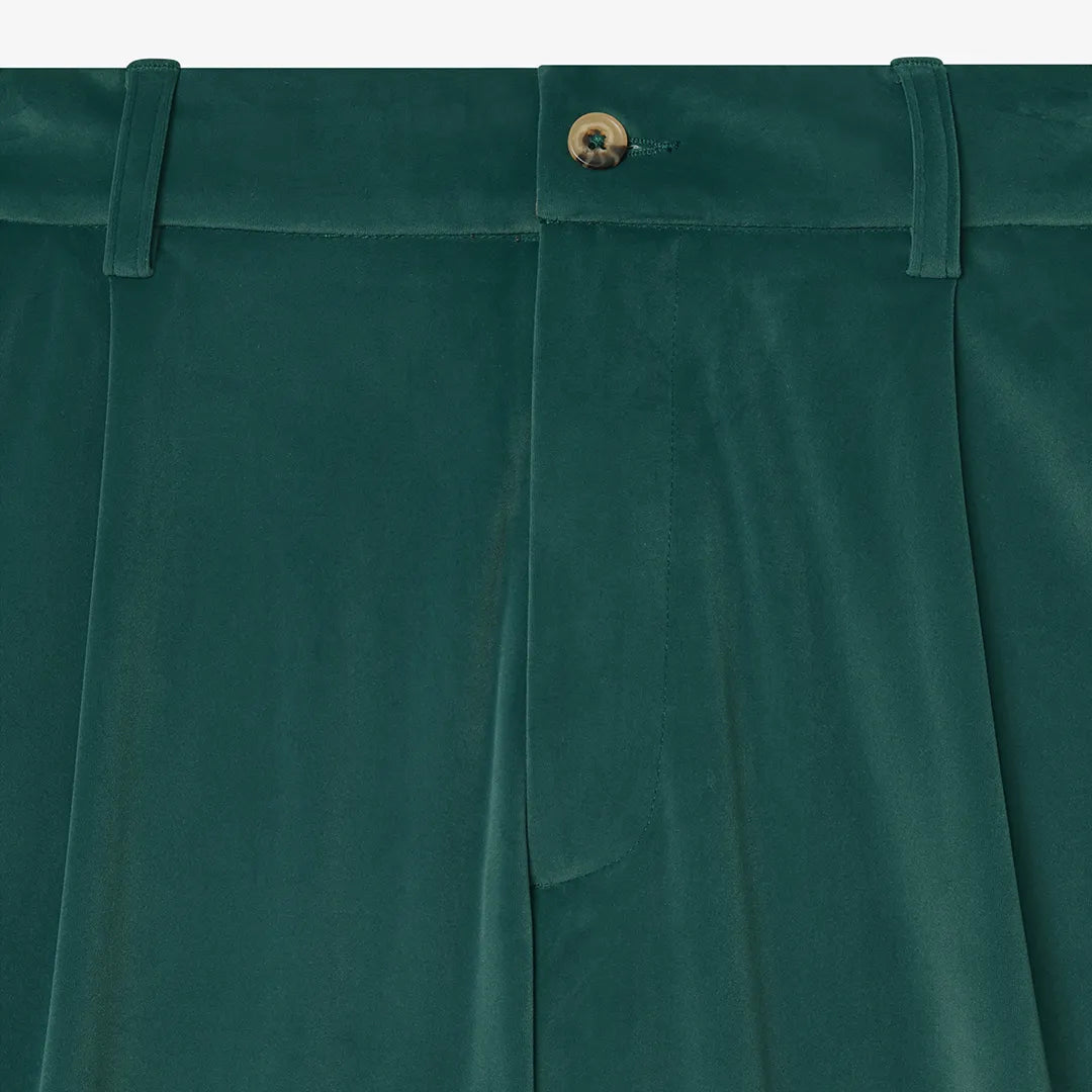 VELVET SUIT TROUSERS - SEA MOSS