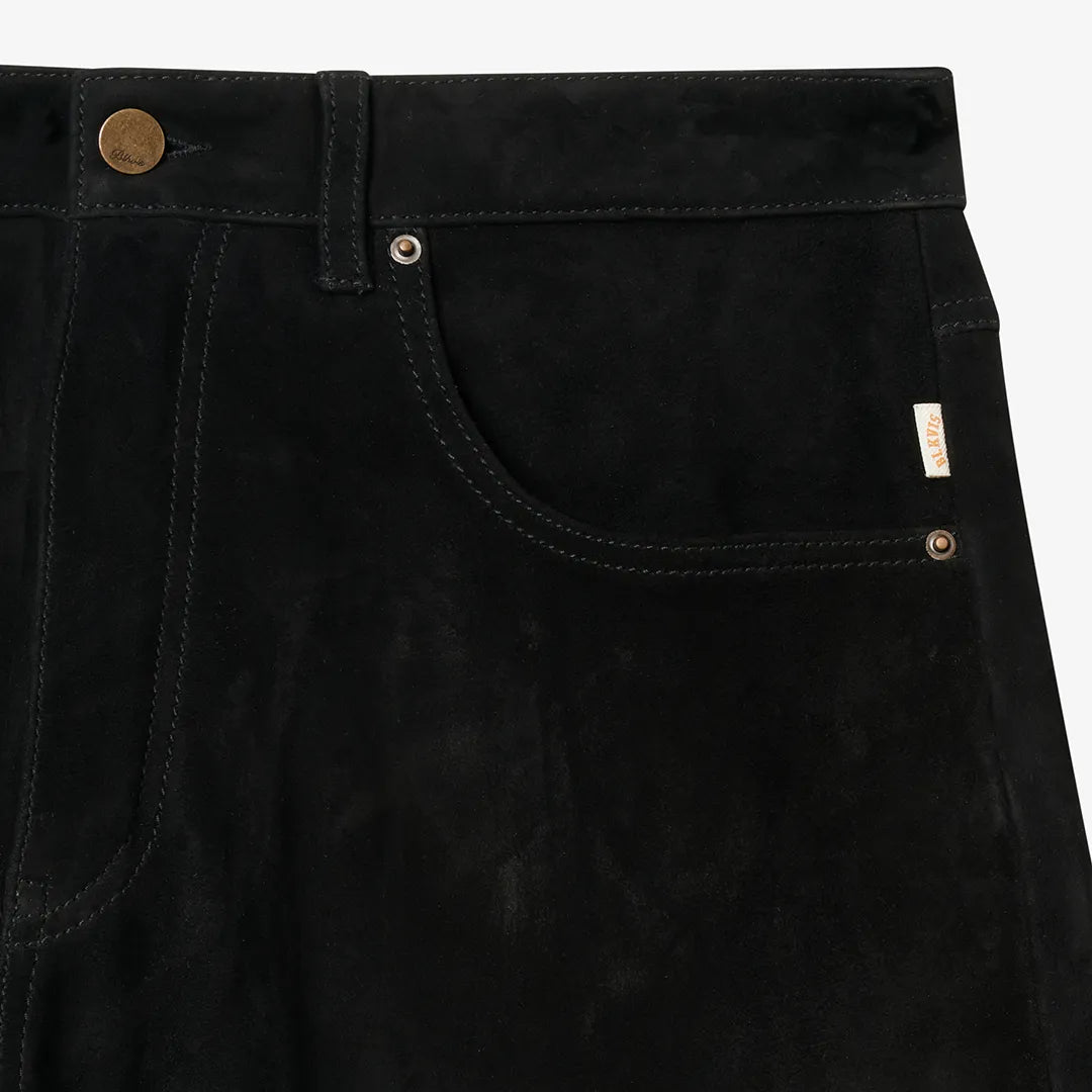SUEDE LEATHER DENIM - BLACK