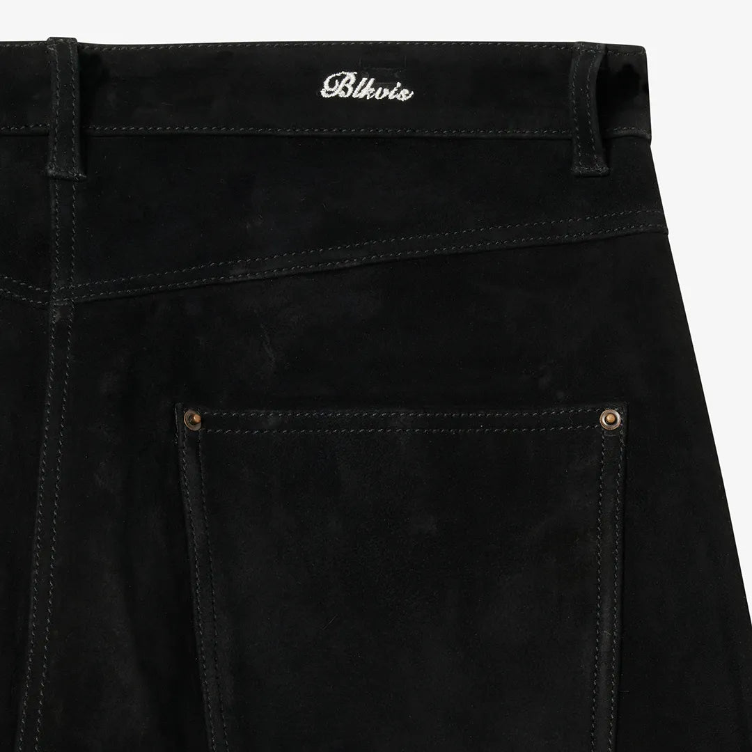 SUEDE LEATHER DENIM - BLACK