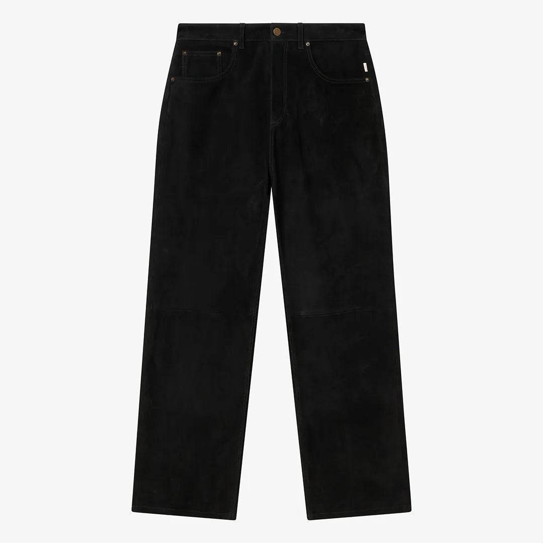 SUEDE LEATHER DENIM - BLACK