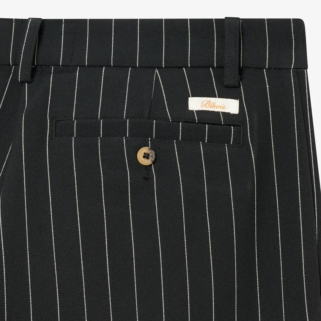 STRIPED SUIT TROUSERS - BLACK