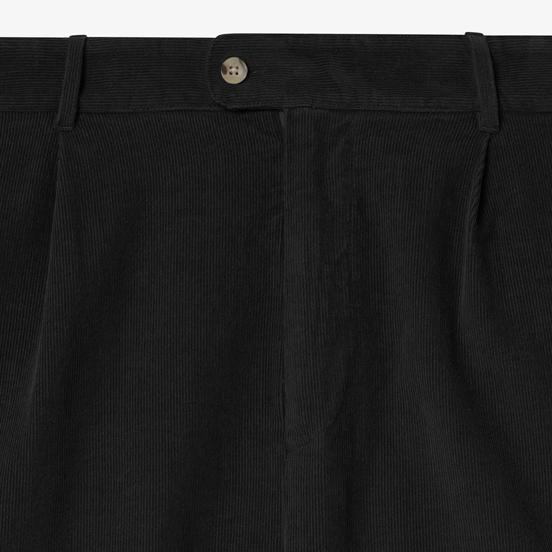 SCRIPT CORDUROY TROUSERS - BLACK