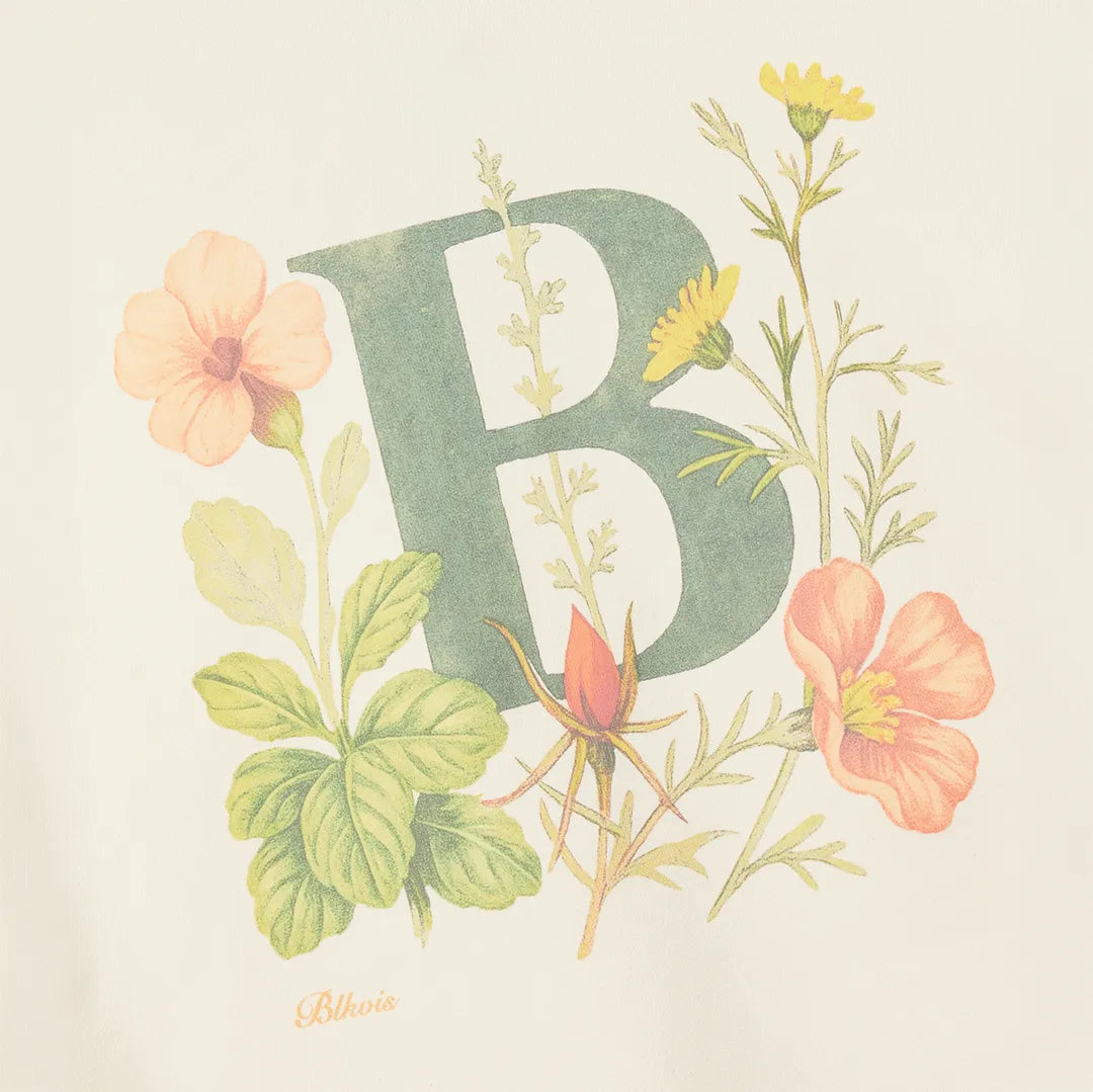 FLORAL LETTER HOODY - PAPYRUS