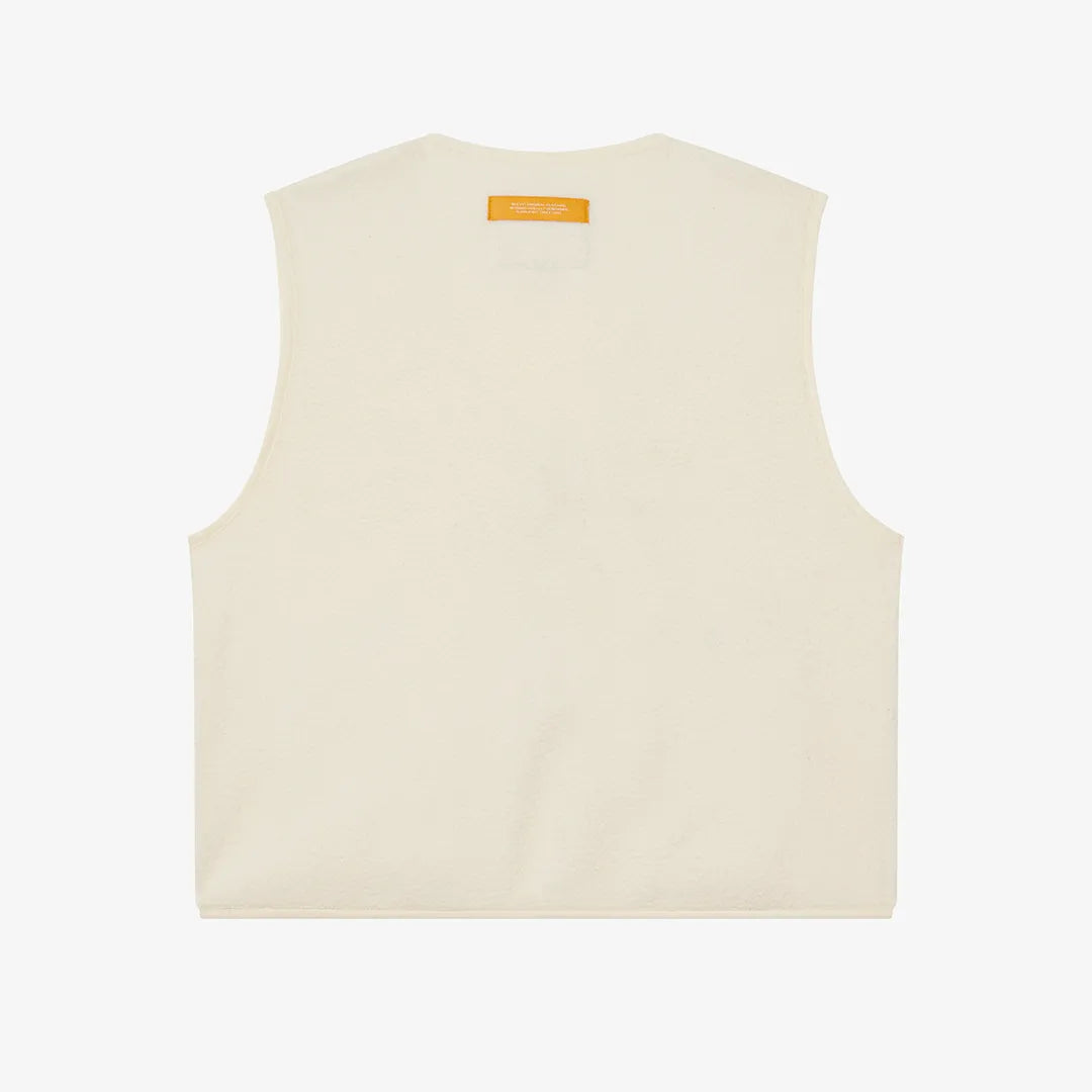 LOGO FLEECE VEST - PAPYRUS