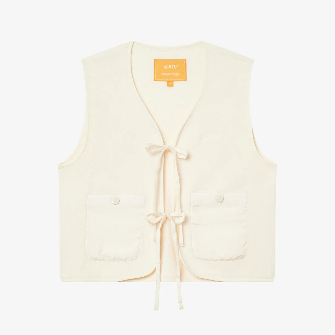 LOGO FLEECE VEST - PAPYRUS