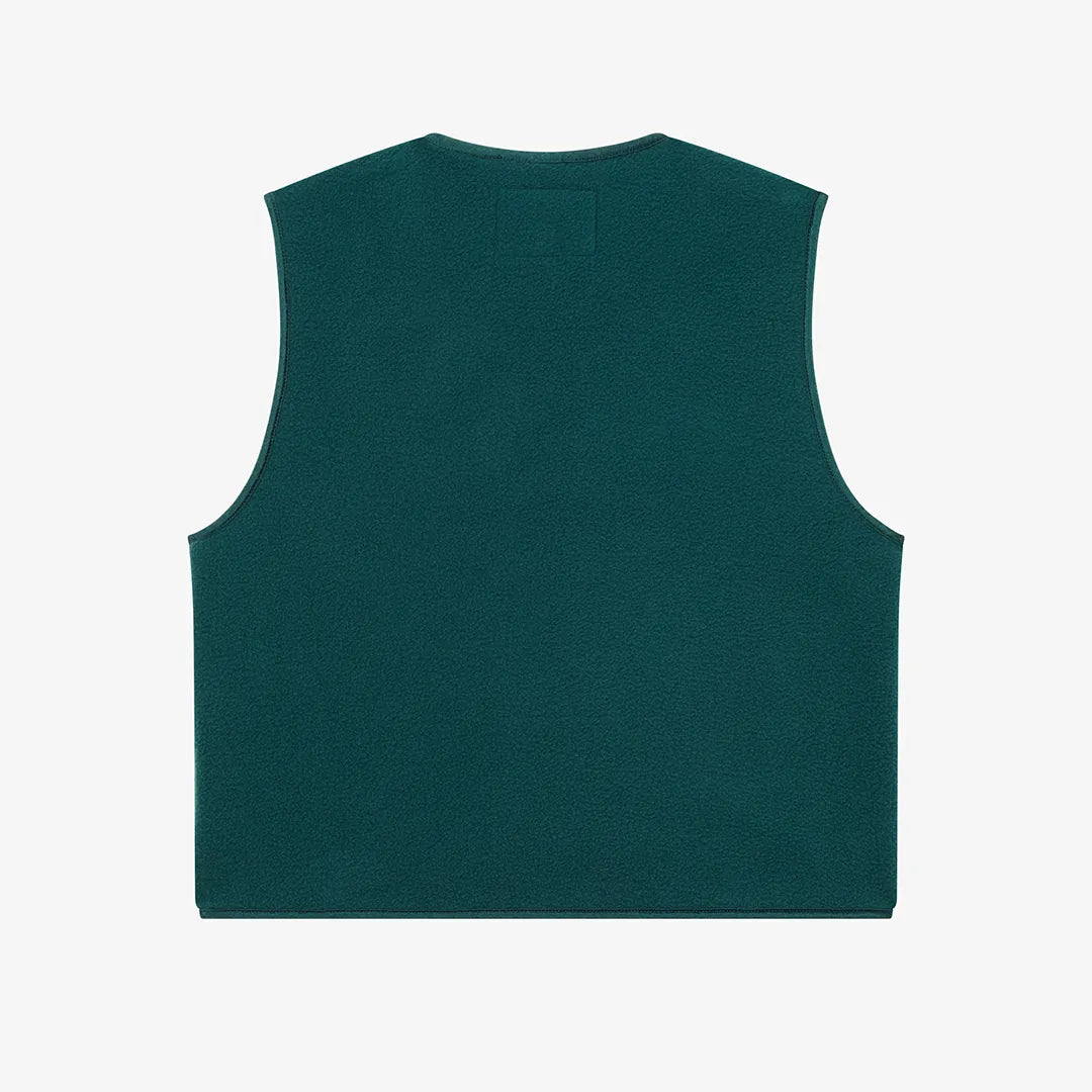 LOGO FLEECE VEST - SEA MOSS