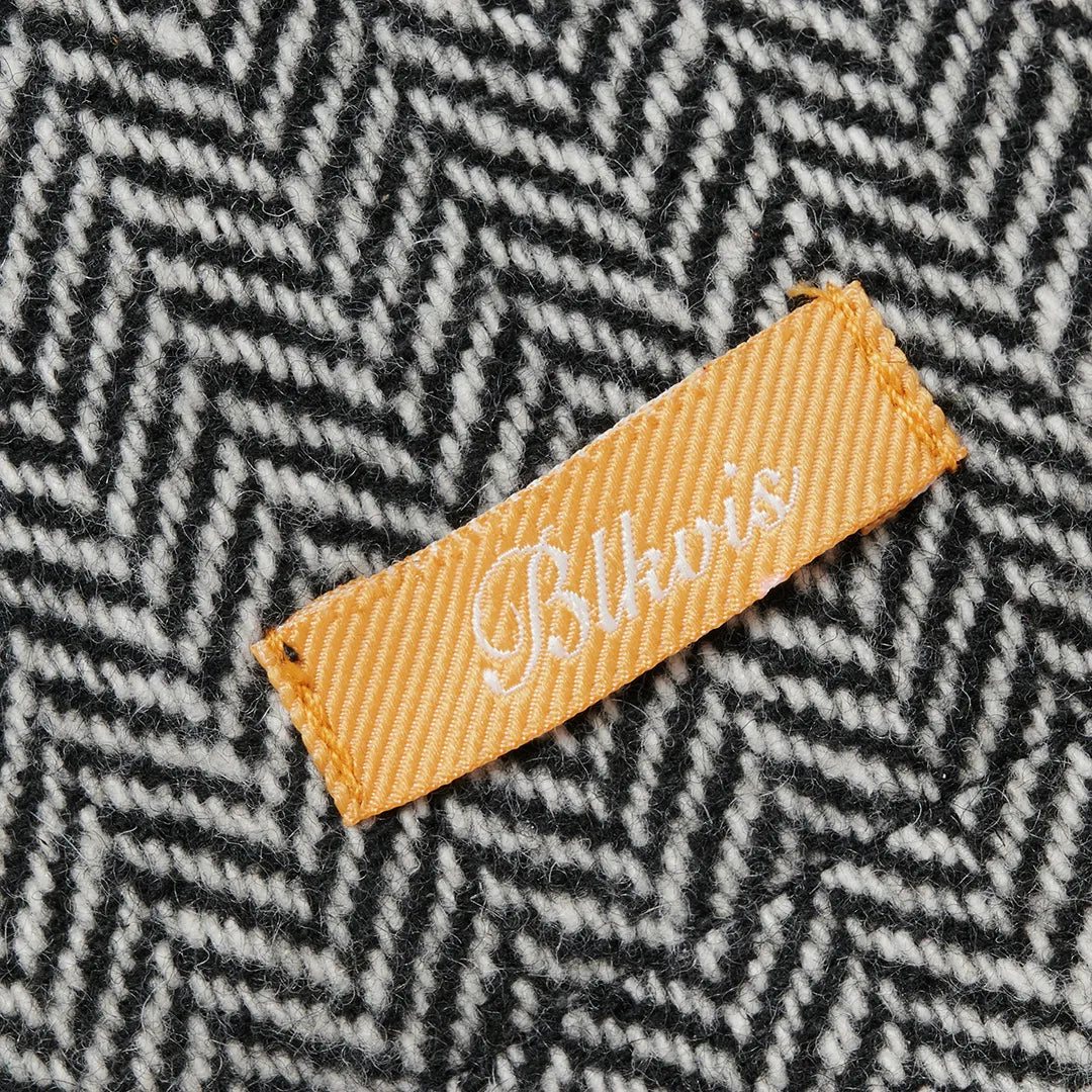 HERRINGBONE WOOL JACKET - BLACK